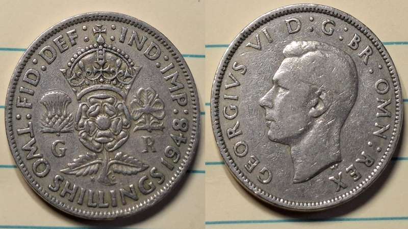 1948 - UK - 2 Shilling - George VI - June 1993 - Copper-nickel