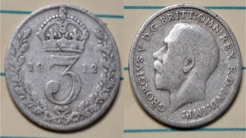 1912 - UK - 3 Pence  - George VI - Demonetised Yes - Silver (.925)