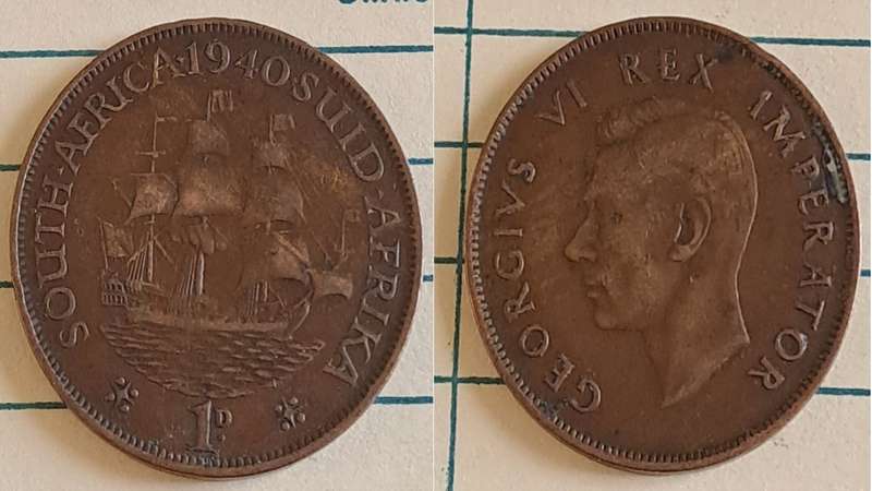 1940 - South Africa - 1 Penny -  Demonetised - March  1961 - Bronze