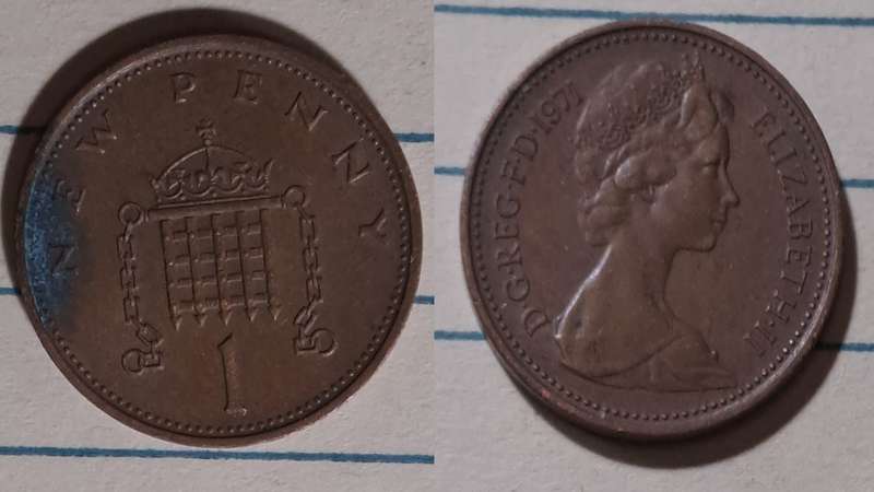 1971 - UK - 1 New Penny - Elizabeth II -   Demonetised - No - Bronze