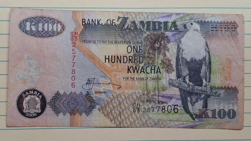 2006 - Zambia - 100 Kwacha - Signature: Dr. Caleb Mailoni Fundanga - Demonetised Jul 2013 - CN03 257