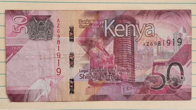 2019 - Kenya - 50 Shillings - Signature: Patrick Njoroge - Demonetised No - AZ 6981919
