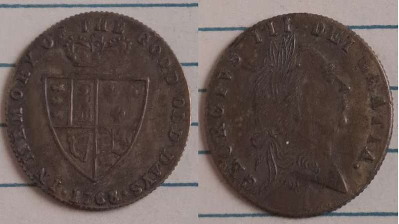1768  - Spade Guinea Gaming Token - George III In memory of the good -  Brass