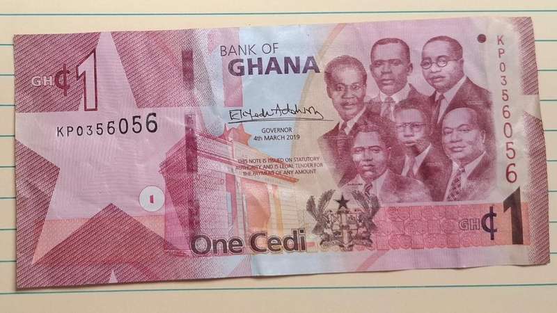 2019 - Ghana - 1 Cedi - Signature: Ernest Addison - Demonetised No - KP 0356056