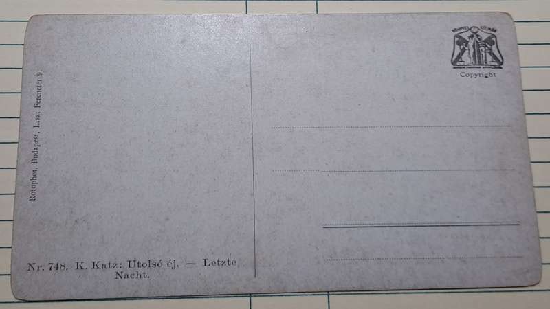 Antique Postcard - 1919 - Nr 748 The Last Night, K. Katz, painter, Czechoslovakia