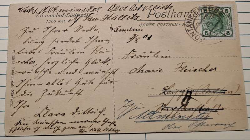 Antique Postcard - 1907 - W  Biede "Art Institute",  Nurnburg - Artist active 1870/1880's
