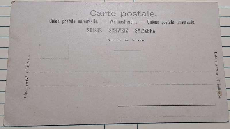 Antique Post Card -  Lithograph of "Suisse, Route du Saint-Gotthard, cascade près du Pont du Diable
