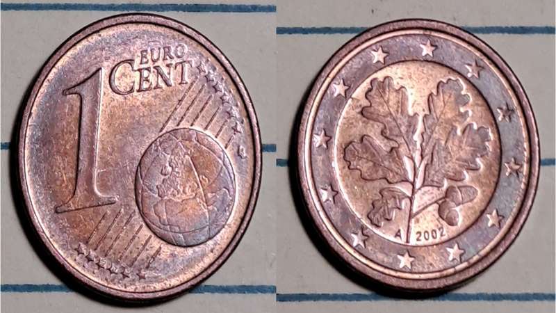 2002 A - Germany  - 1 Euro Cent -  Demonetised - No  - Copper plated steel