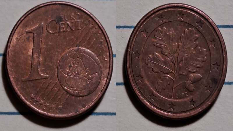 2002 D - Germany  - 1 Euro Cent -  Demonetised - No  - Copper plated steel