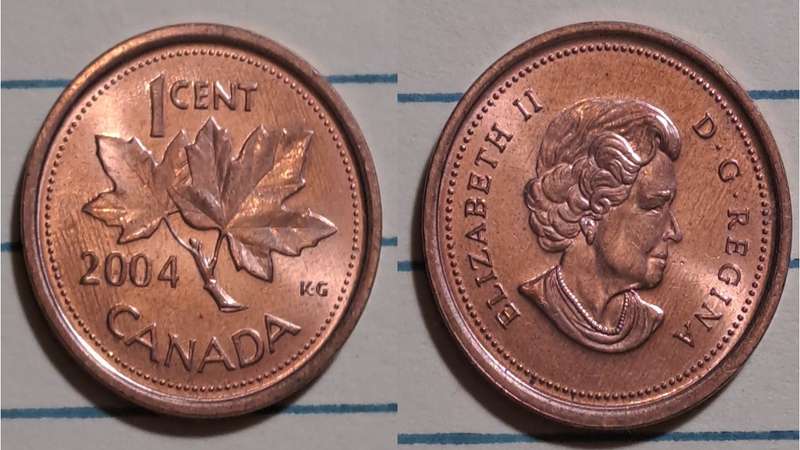 2004 - Canada  - 1 Cent - Elizabeth II 4th portrait, magnetic -  AU/UNC - Demonetised - No  - Copper