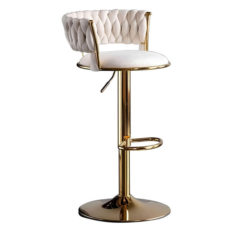 Deluxe Adjustable Barstool- Cream White