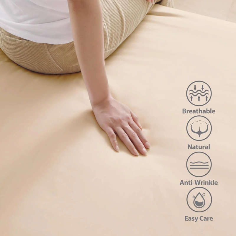 Queen Size Microfibre Fitted Sheet - Peach