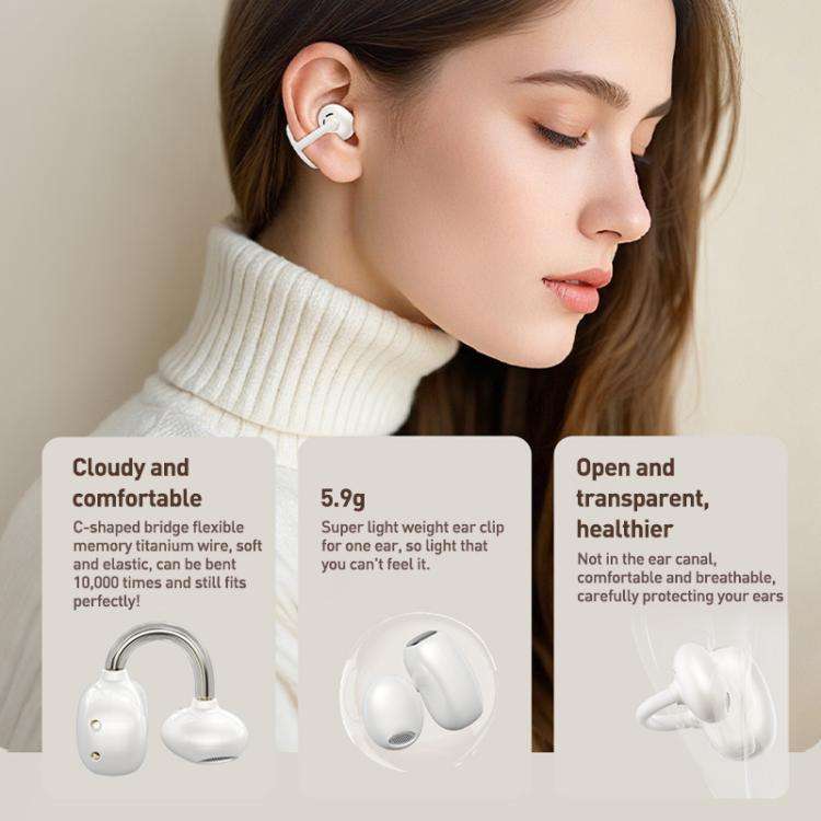 ZGA GS24 Ear Clip Wireless Bluetooth Earphones(Black)