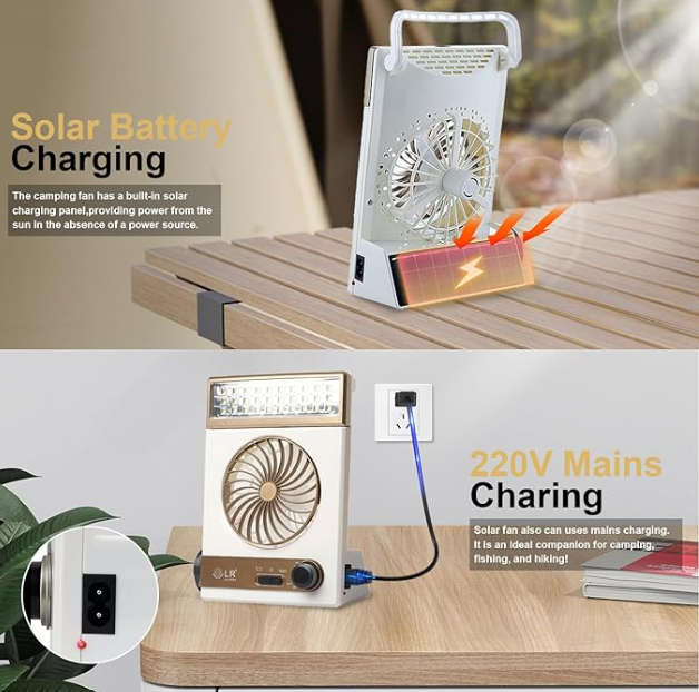 Solar Light Fan With Light Regulation