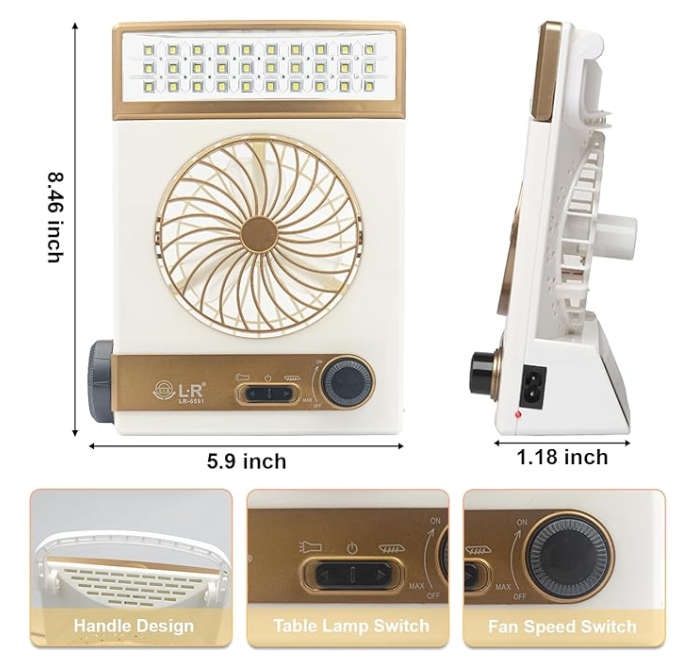 Solar Light Fan With Light Regulation