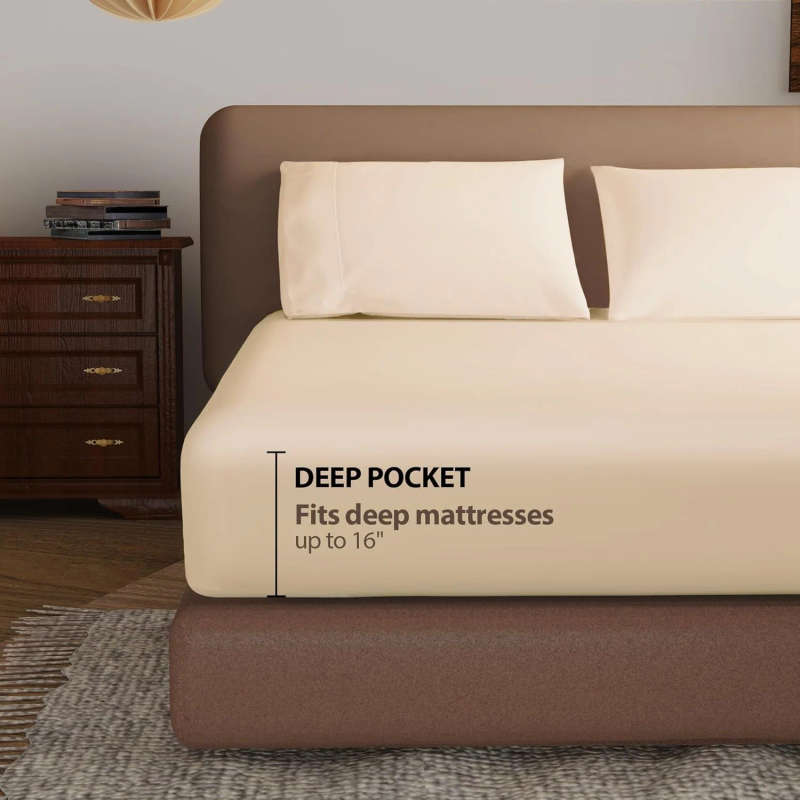Queen Size Microfibre Fitted Sheet - Peach