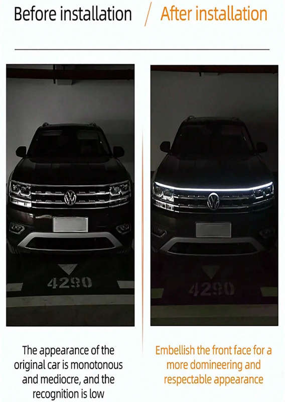 Car LED Hood Light - Universal Daytime Running - White