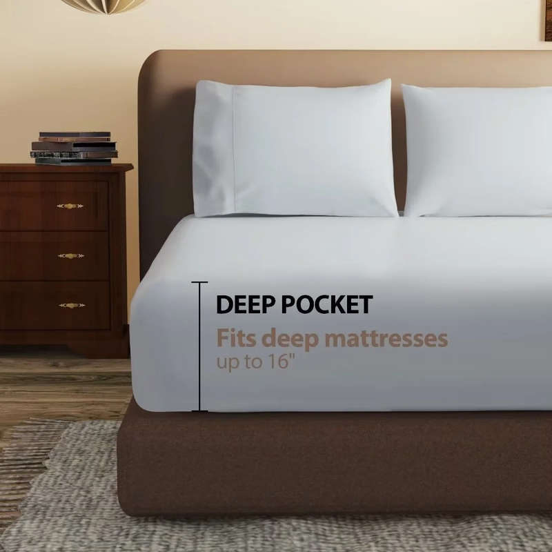 Queen Fitted Sheet & Pillowcase Set! - Grey