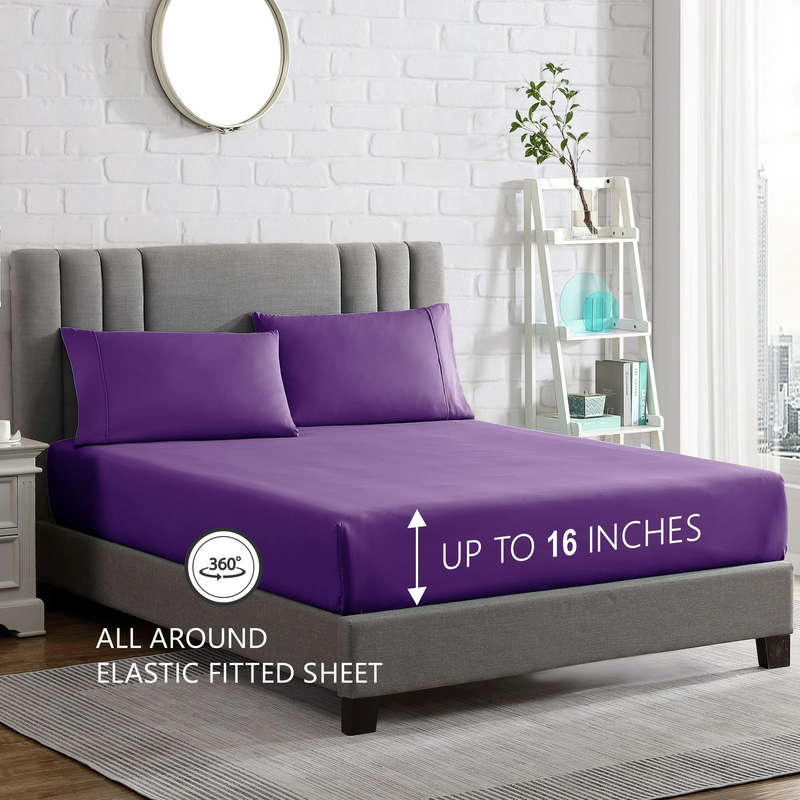 Fitted Sheet & Pillowcase Set! - Purple