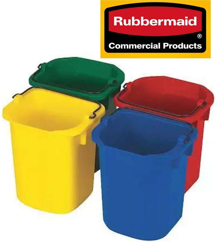Rubbermaid 5 L Polypropylene set of 4 Color coded Buckets compatible for cleaning carts