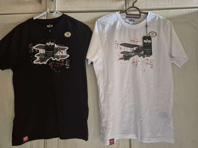 Brand-new Alpha Industries t-shirts, size small