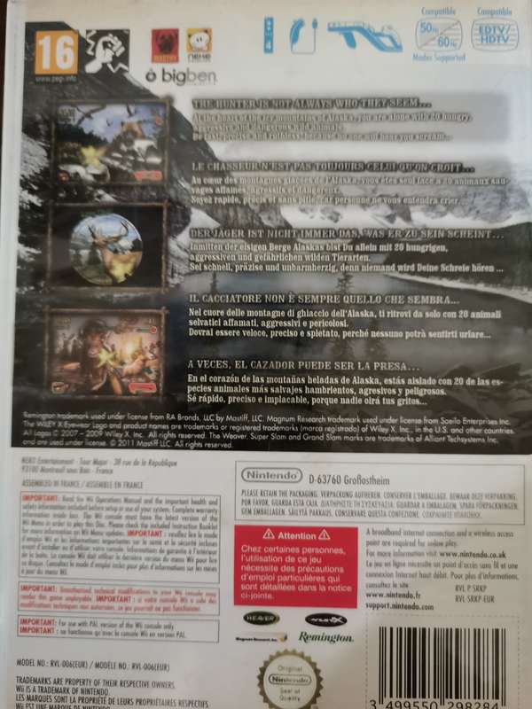 Remington Dangerous Animals on Nintendo Wii with Booklet