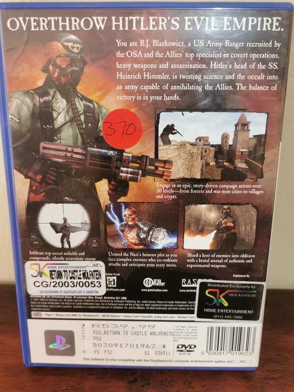 Return to Castle Wolfenstein on PlayStation 2 with Booklet