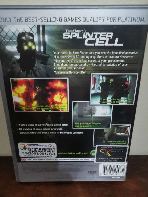 Splinter Cell on PlayStation 2 with Booklet