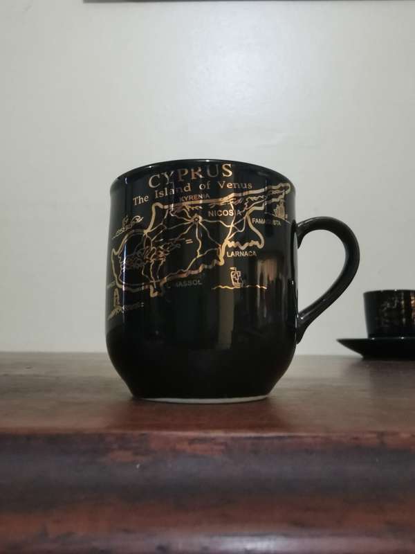 Cyprus Espresso Set in Black with Gold Gilt
