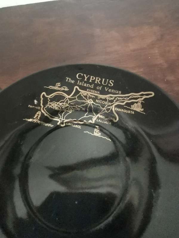 Cyprus Espresso Set in Black with Gold Gilt