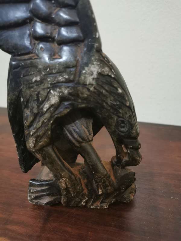 Eagle and Leopard Stone Carving Pair