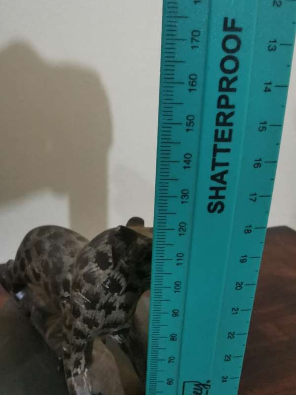 Eagle and Leopard Stone Carving Pair