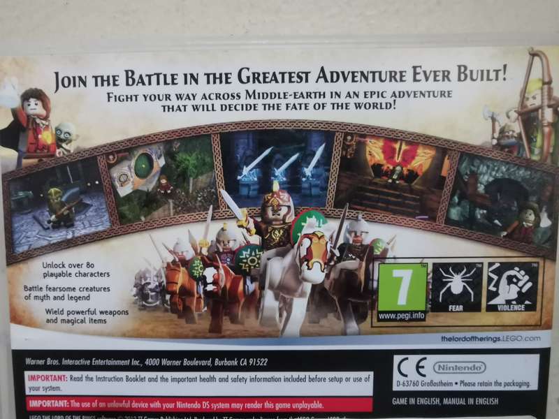 Lord of the Rings LEGO on Nintendo DS with Booklet