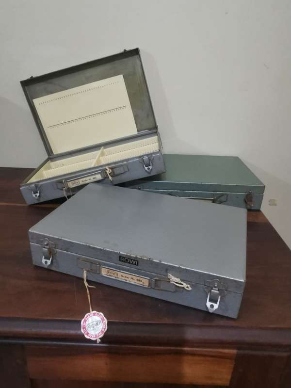 Vintage 35mm Slide Metal Storage Cases x3