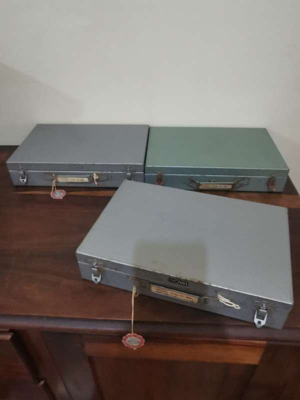 Vintage 35mm Slide Metal Storage Cases x3