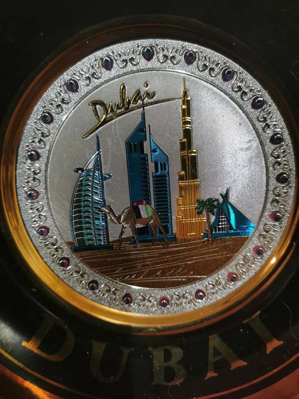 24K Gold Trim Dubai Display Plate