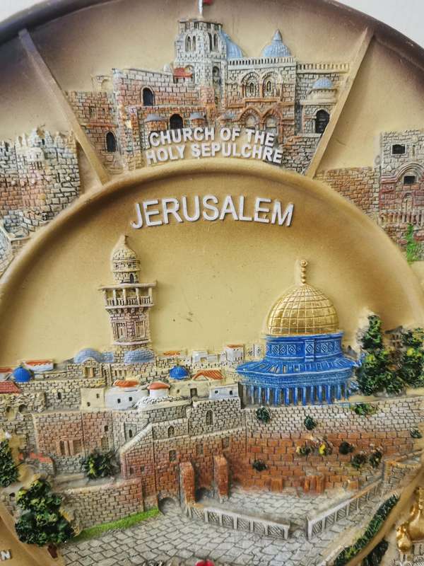 Absolutely Stunning Religious Themed Display Plate Pair from Israel