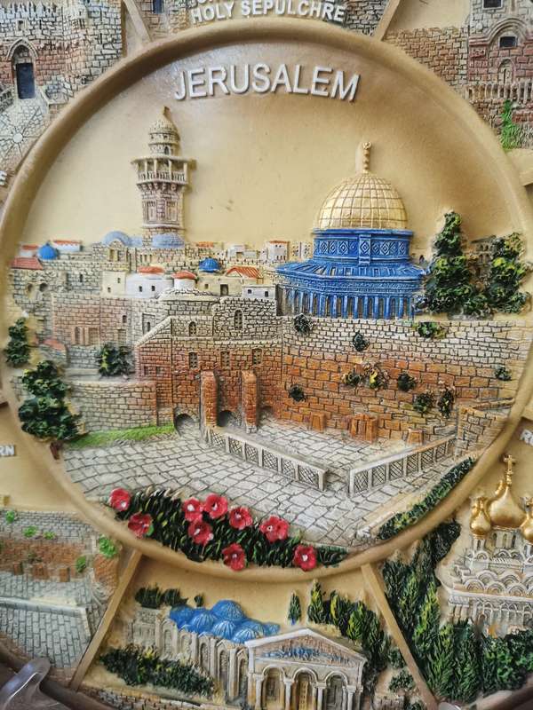 Absolutely Stunning Religious Themed Display Plate Pair from Israel