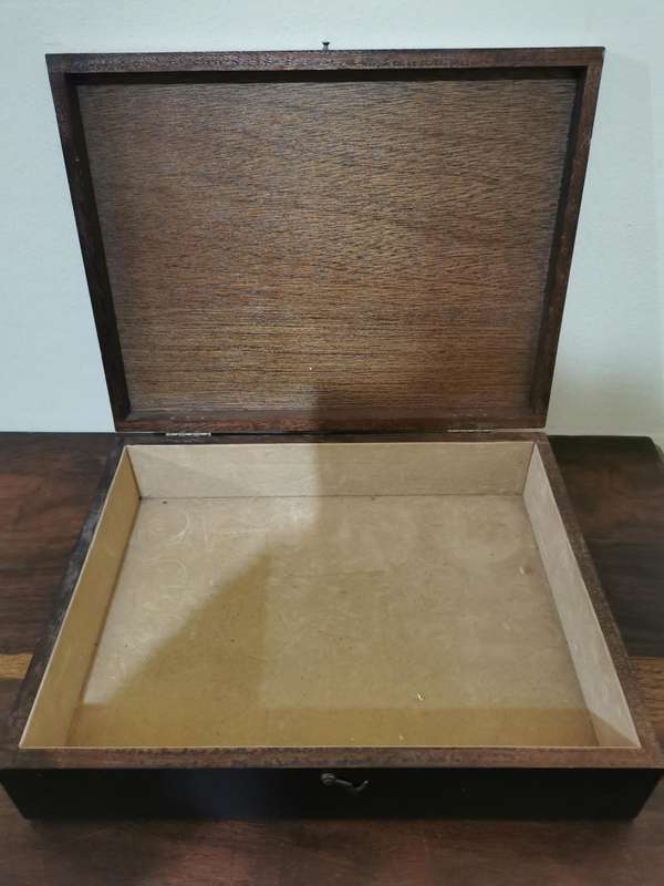 Vintage Storage Box with Plaque for Engraving