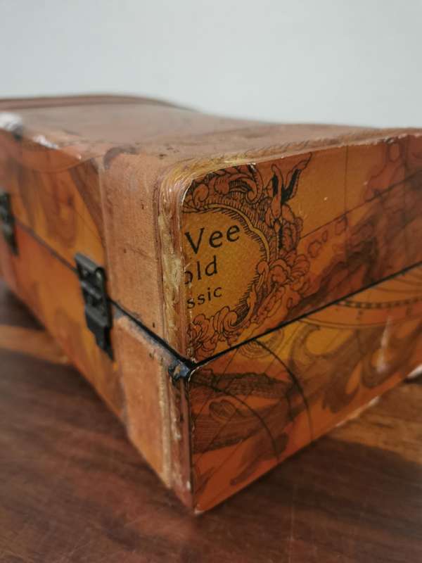 Beautiful Vintage Wooden Chest with a Map on it