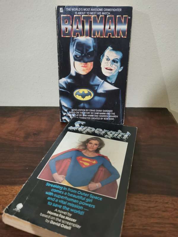 Vintage Batman and Supergirl Screenplay Novel Pair