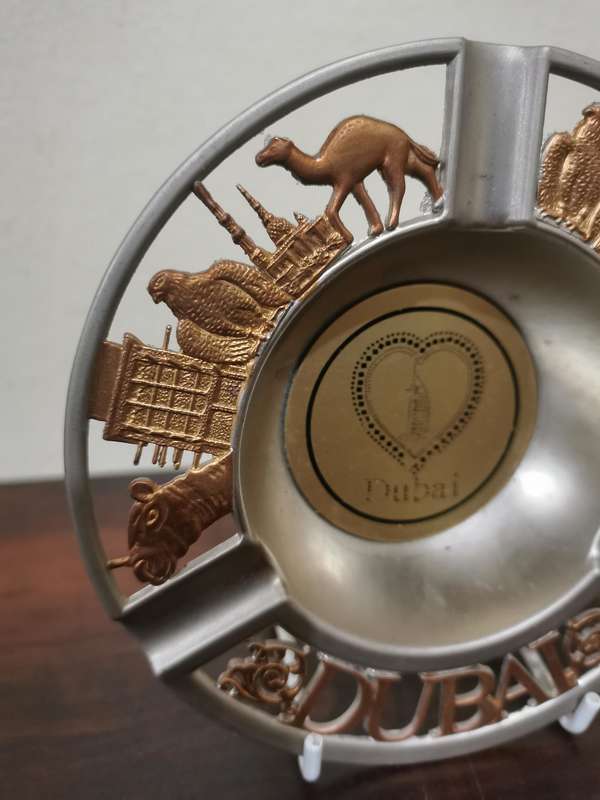 Gorgeous Gold and Silver Plated Ashtray from Dubai