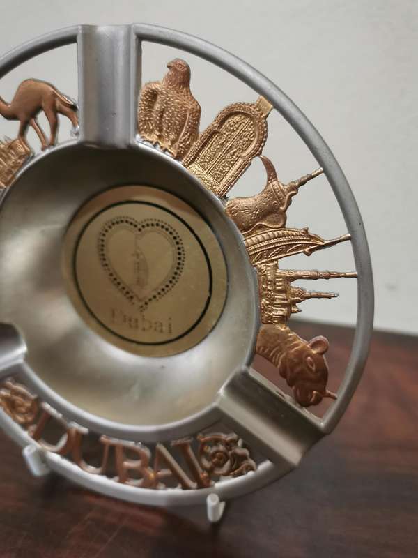 Gorgeous Gold and Silver Plated Ashtray from Dubai