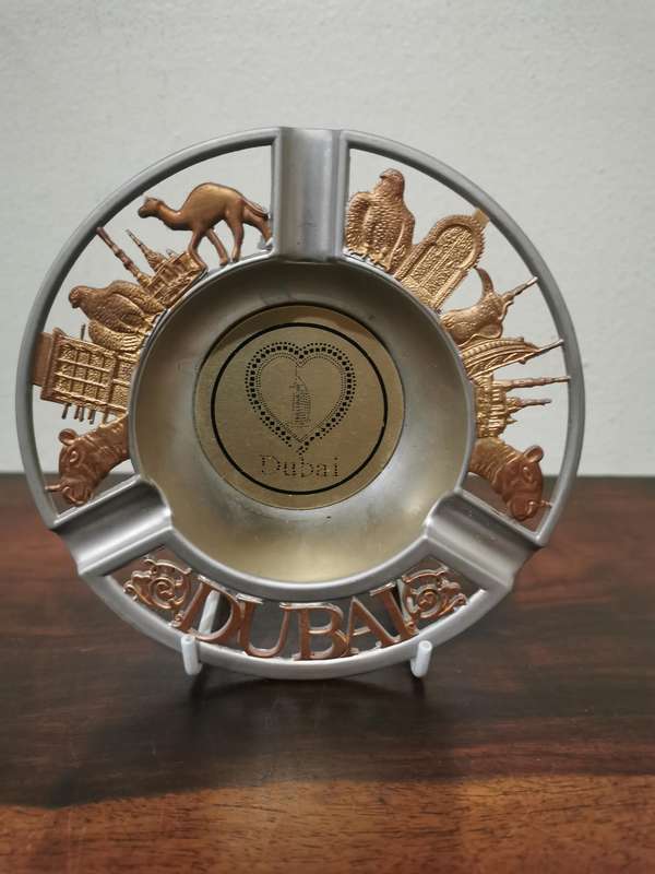 Gorgeous Gold and Silver Plated Ashtray from Dubai