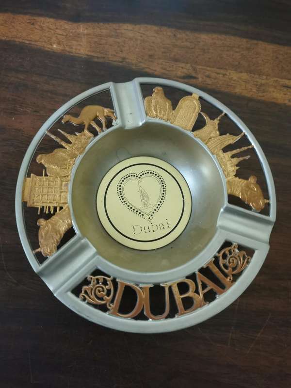 Gorgeous Gold and Silver Plated Ashtray from Dubai