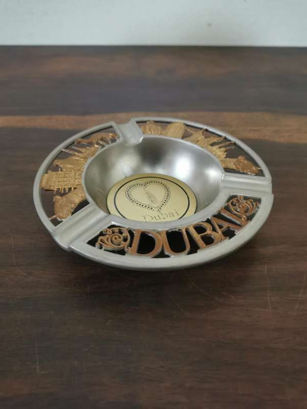 Gorgeous Gold and Silver Plated Ashtray from Dubai