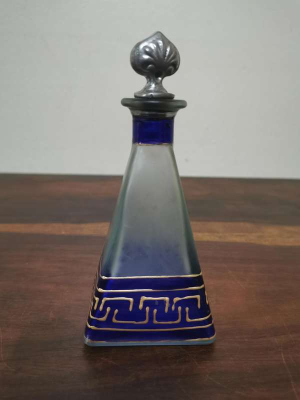 Stunningly Unique Vintage Glass Perfume Bottle for Display