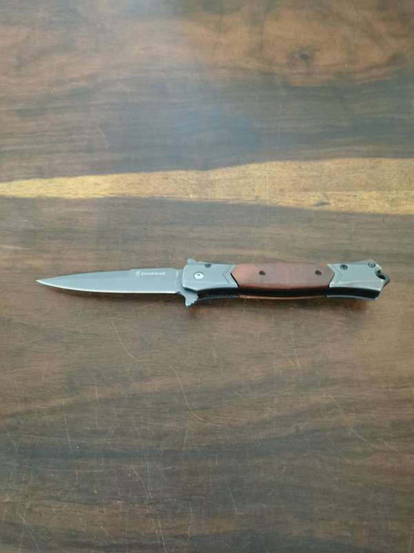 Browning Switchblade with Wooden Inlay Handle