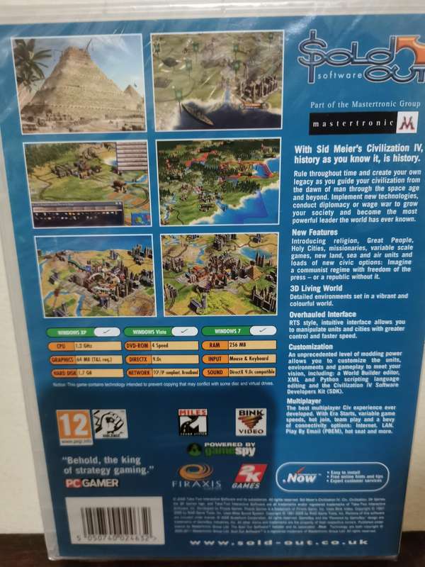 New and Sealed PC Game Pair - Civilization 4 and Infernal