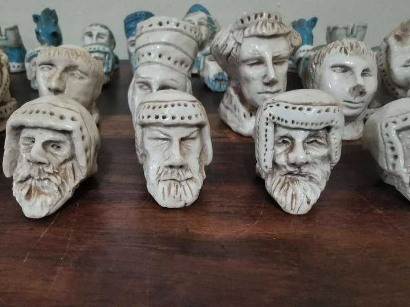 Unique One of a Kind Handmade Chess Piece Set